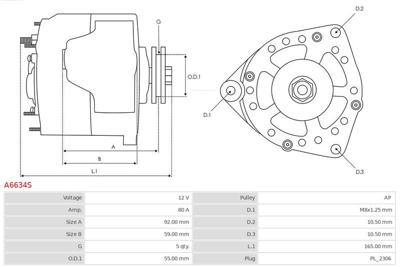 AS-PL A6634S Alternator