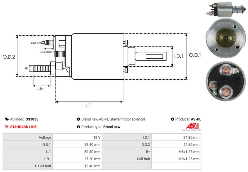 Magnetlülitus, starter, AS-PL SS3035