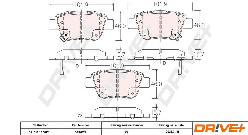 Set placute frana,frana disc DP1010.10.0022 Dr!ve+