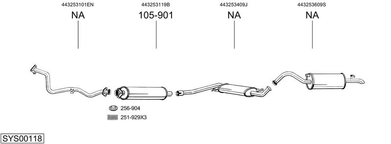 BOSAL kipufogórendszer SYS00118