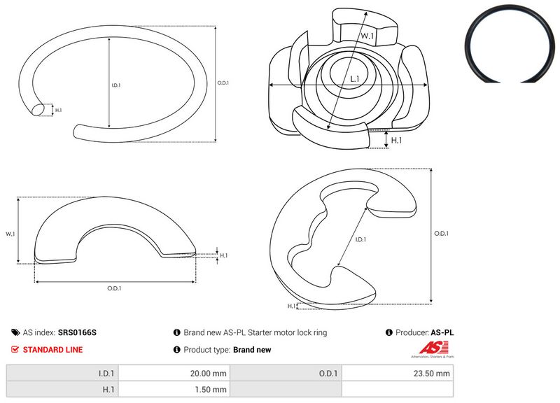 AS-PL SRS0166S Repair Kit, starter