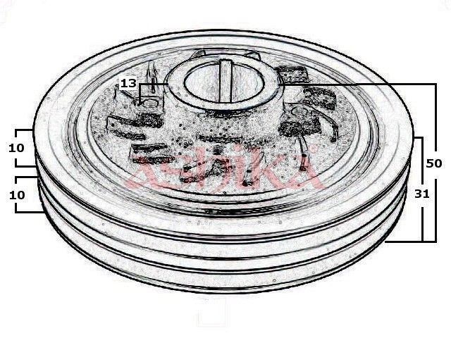 ASHIKA 122-05-500 Belt Pulley, crankshaft