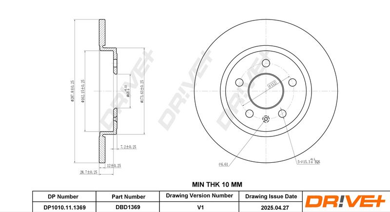 Disc frana DP1010.11.1369 Dr!ve+