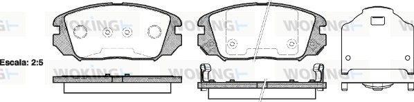 WOKING P13043.02. Колодки тормозные диск. перед. (пр-во Remsa) Honda Civic viii 1.6 05-,Hyundai Grandeur 2.2 03- (P13043