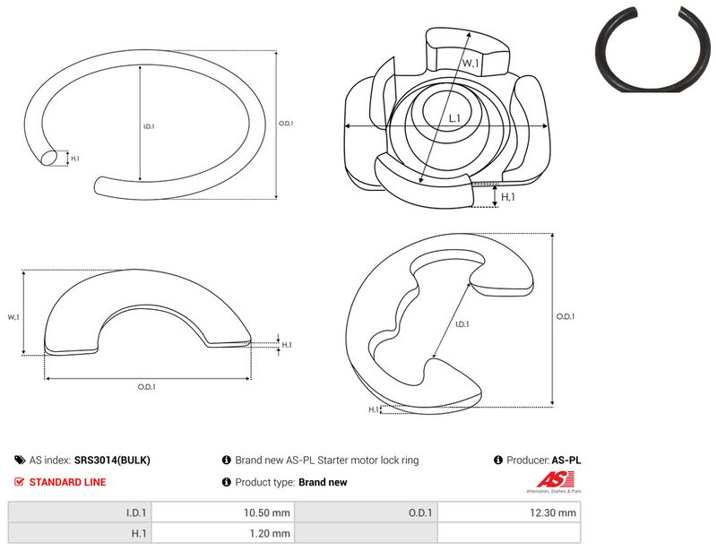 AS-PL SRS3014(BULK) Repair Kit, starter