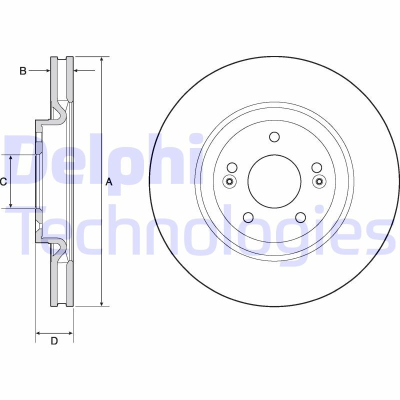 DELPHI HYUNDAI диск гальмівний передній i40 11-, ix35 14-, Grandeur, KIA