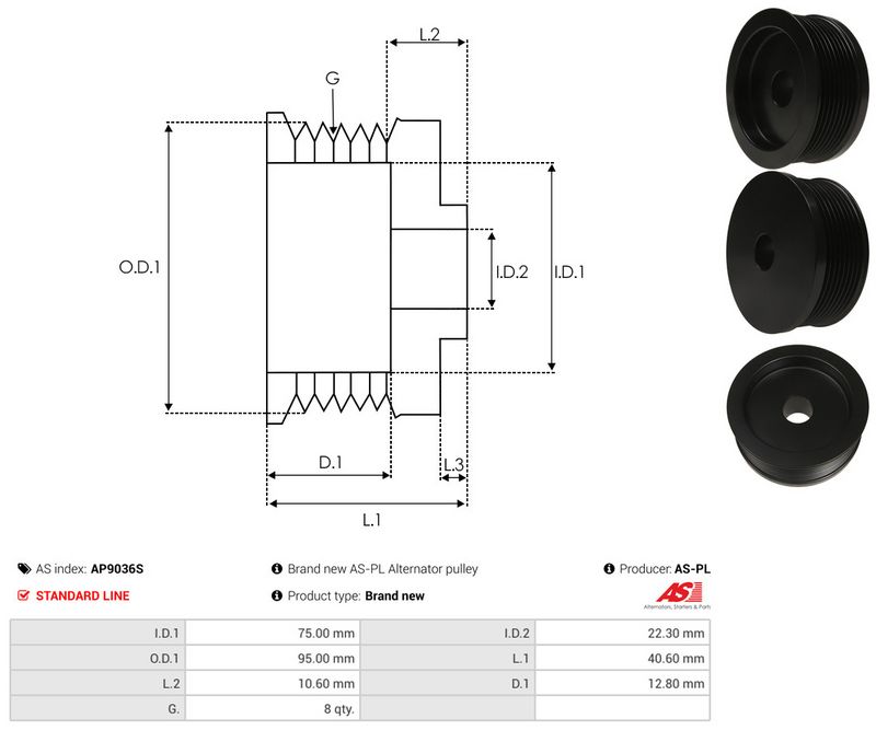 Rihmaratas, generaator, AS-PL AP9036S
