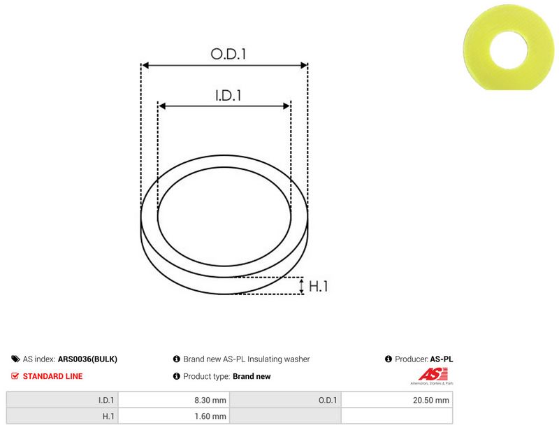 AS-PL ARS0036(BULK) Repair Set, alternator