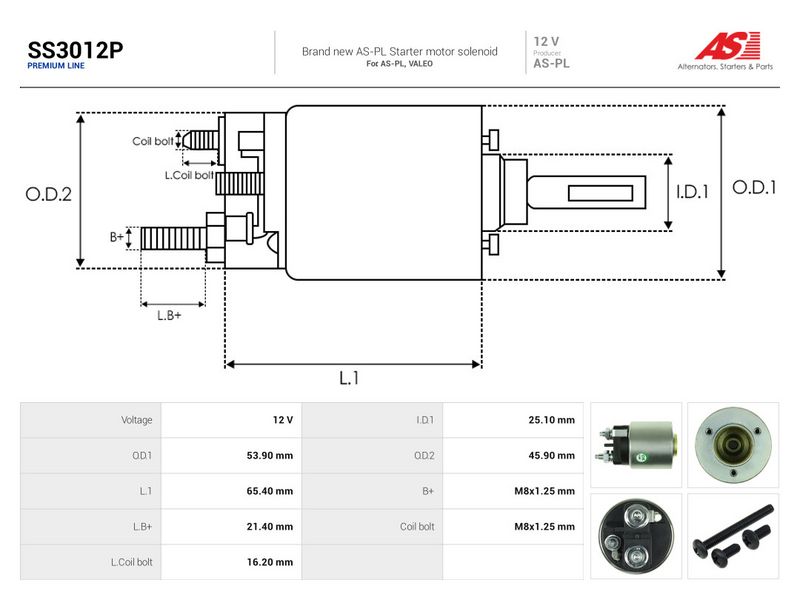 Magnetlülitus, starter, AS-PL SS3012P