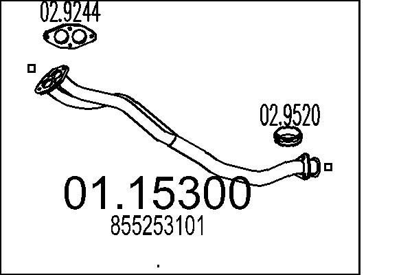 MTS kipufogócső 01.15300