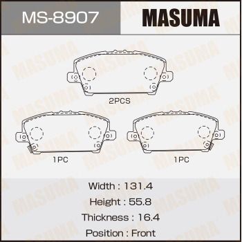 Комплект гальмівних колодок, Masuma MS8907