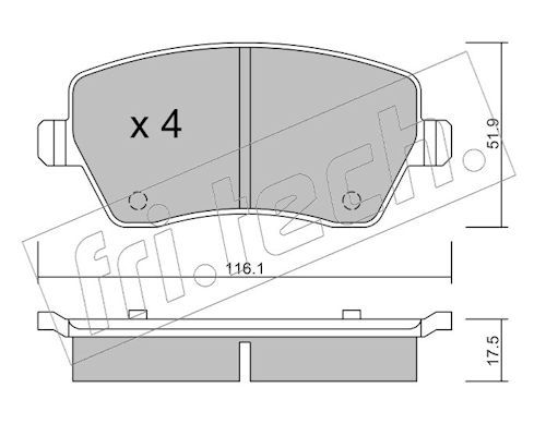 fri.tech. 501.0 Brake Pad Set, disc brake