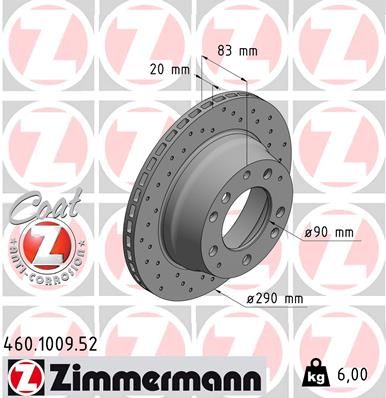 ZIMMERMANN féktárcsa 460.1009.52