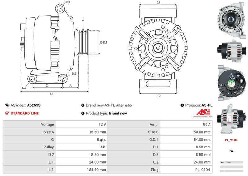 AS-PL A6269S Alternator