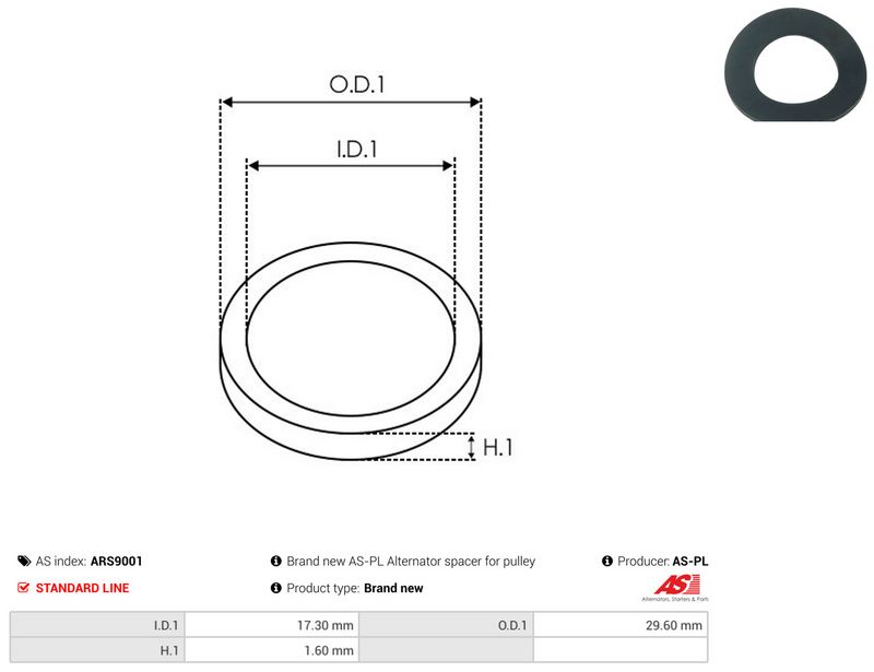 AS-PL ARS9001 Repair Set, alternator