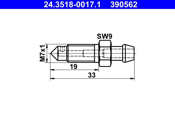 ATE Ontluchtingsschroef / -nippel 24.3518-0017.1