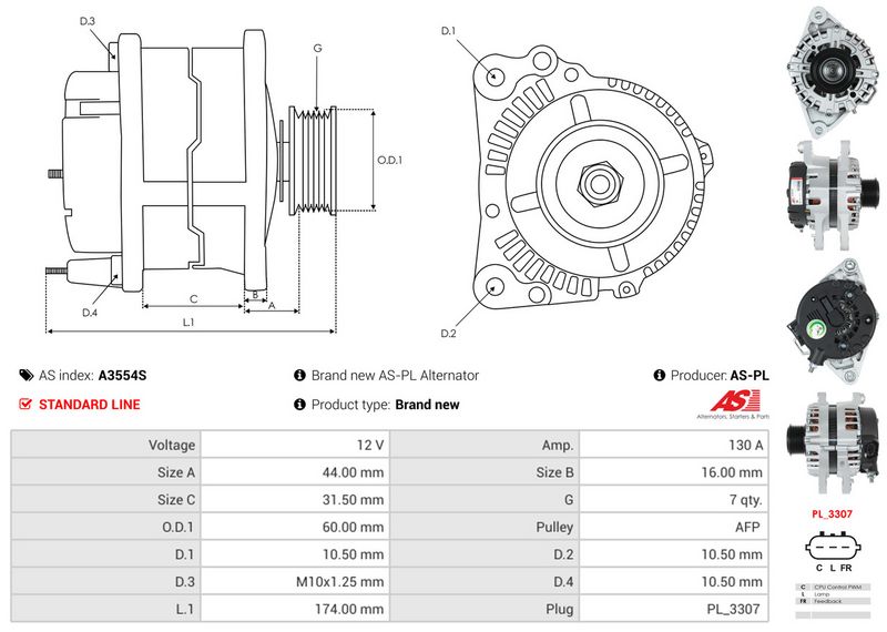 AS-PL A3554S Alternator