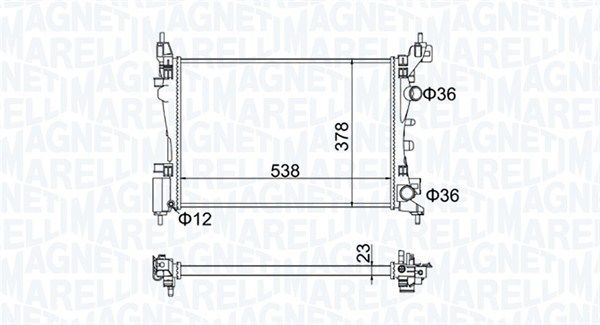 Радіатор, система охолодження двигуна, Magneti Marelli 350213186700