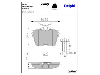 DELPHI LP1892 Brake Pad Set, disc brake