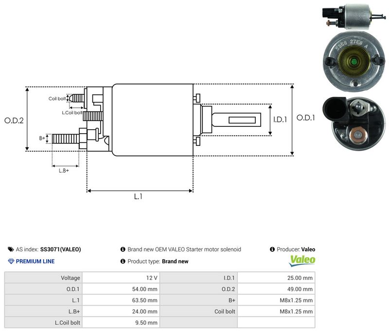 Magnetlülitus, starter, AS-PL SS3071(VALEO)