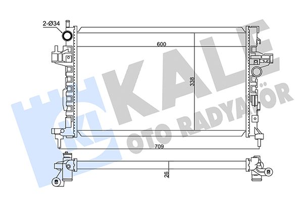 KALE OPEL радиатор охлаждения Combo Tour, Corsa C 1.3CDTi 03-