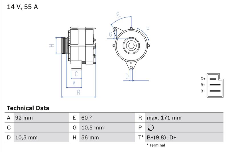 BOSCH Dynamo / Alternator 0 986 033 740