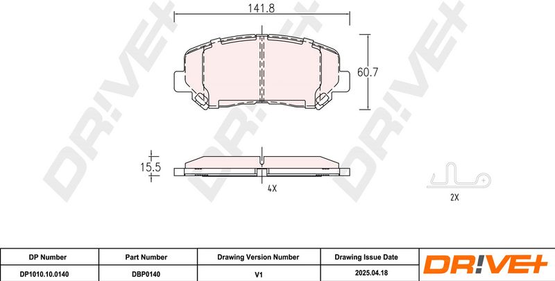 Set placute frana,frana disc DP1010.10.0140 Dr!ve+