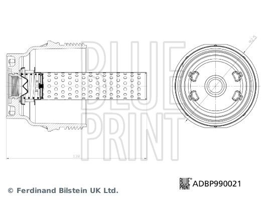 BLUE PRINT ADBP990021 Cap, oil filter housing