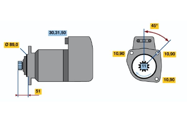 BOSCH önindító 0 001 416 045