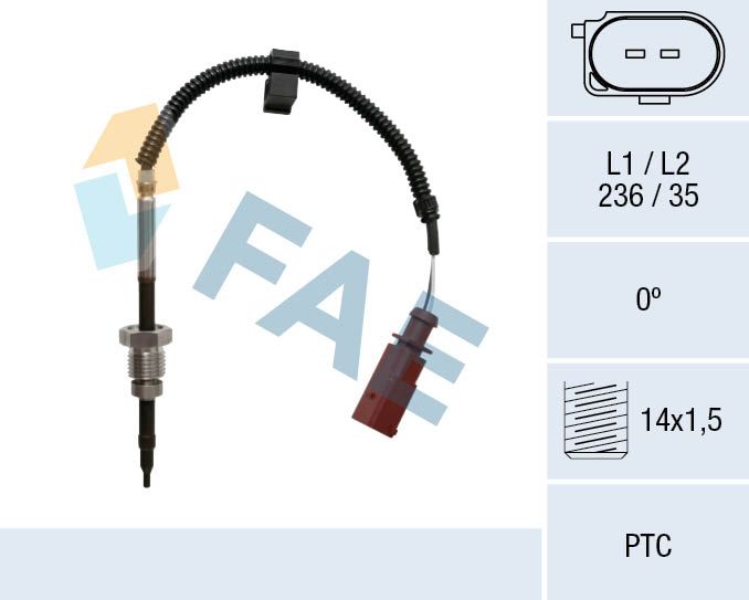 Датчик, температура відпрацьованих газів, Fae 68033