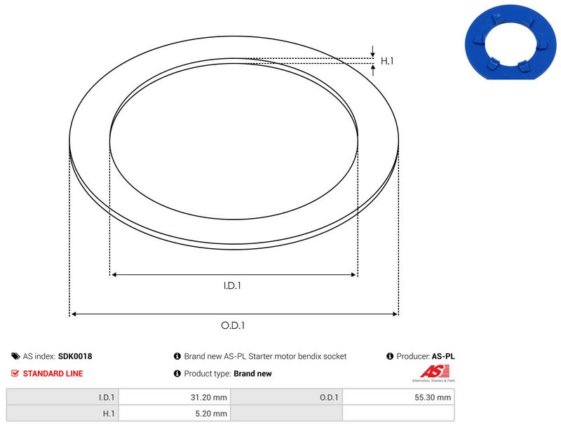 Remondikomplekt, Starter, AS-PL SDK0018