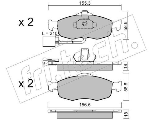 fri.tech. 148.1 Brake Pad Set, disc brake