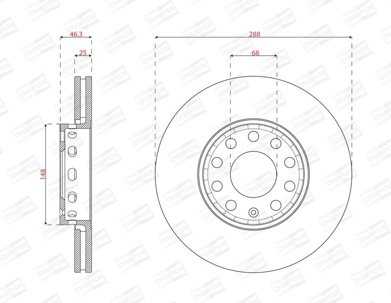Disco de freno FEDERAL MOGUL 561548CH