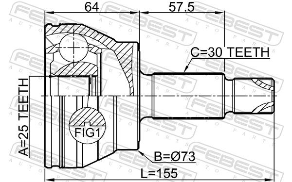 FEBEST 1210-JX1 Joint Kit, drive shaft