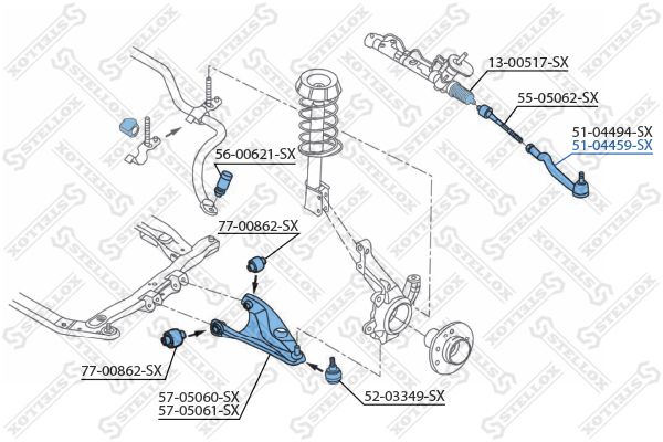 STELLOX 51-04459-SX Tie Rod End