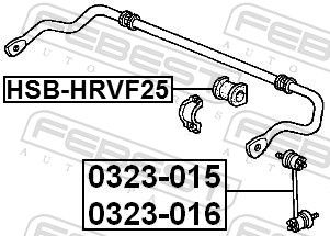 FEBEST HSB-HRVF25 Mounting, stabiliser bar