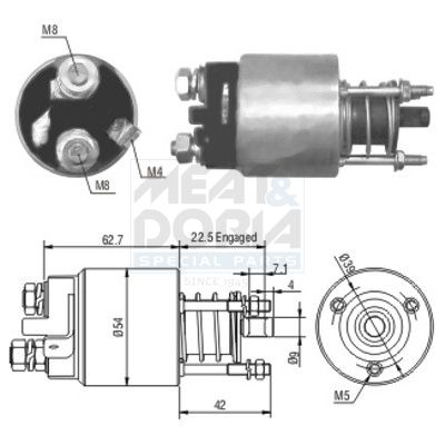 MEAT & DORIA Magneetschakelaar, startmotor 46005