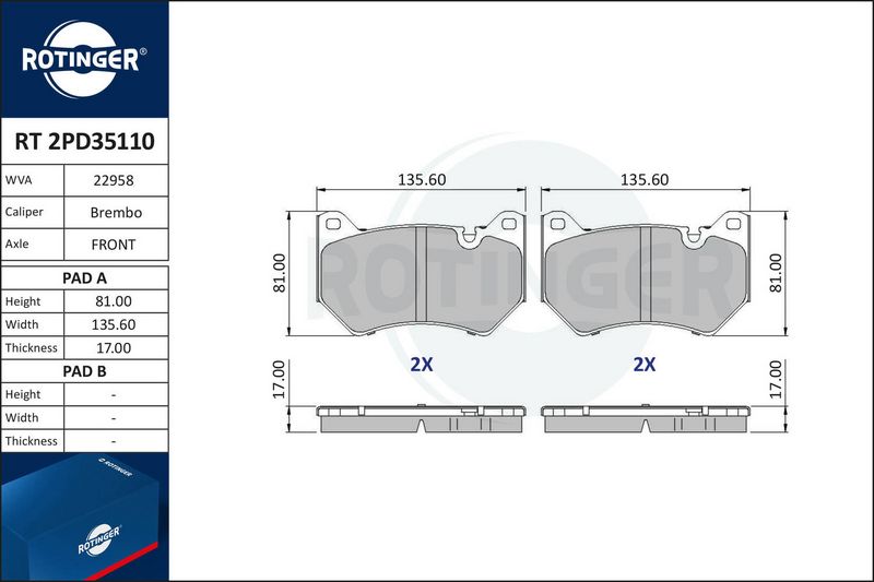 Brake pad set, disc brake