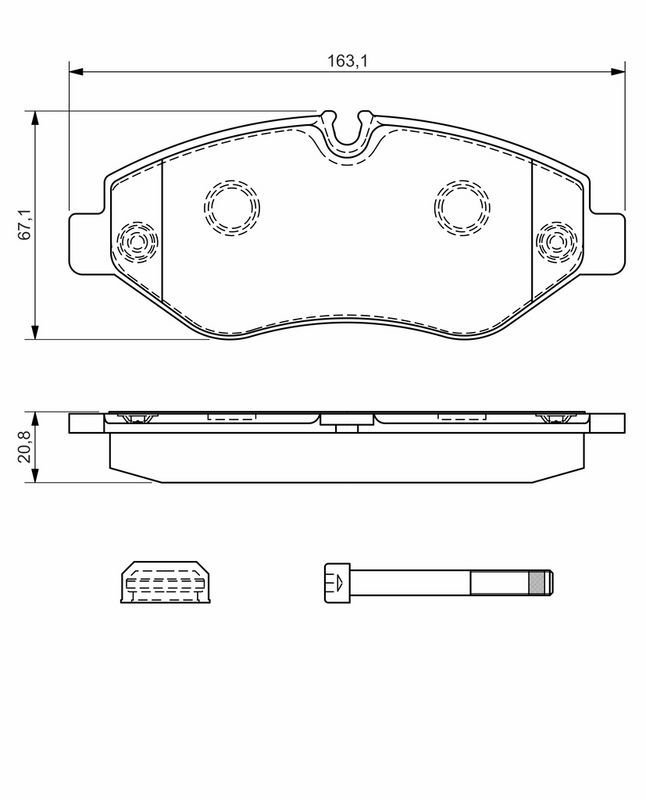 Piduriklotsi komplekt, ketaspidur, BOSCH 0 986 494 728
