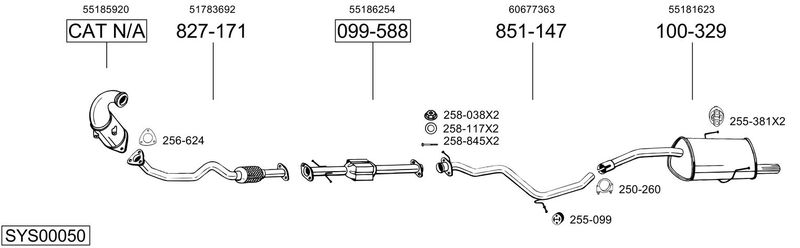 BOSAL kipufogórendszer SYS00050