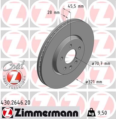 Гальмівний диск, Zimmermann 430264620