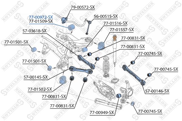 STELLOX 77-00972-SX Mounting, control/trailing arm