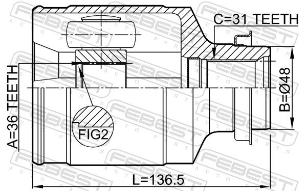 FEBEST 0511-CX7RH Joint Kit, drive shaft