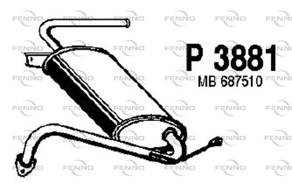 FENNO hátsó hangtompító P3881