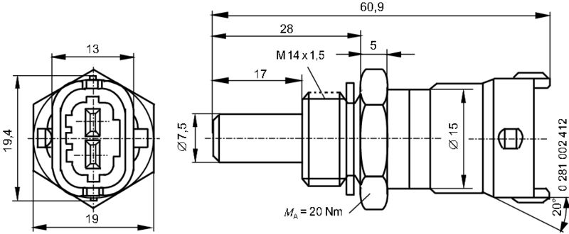 BOSCH 0 281 002 412 Sensor, coolant temperature