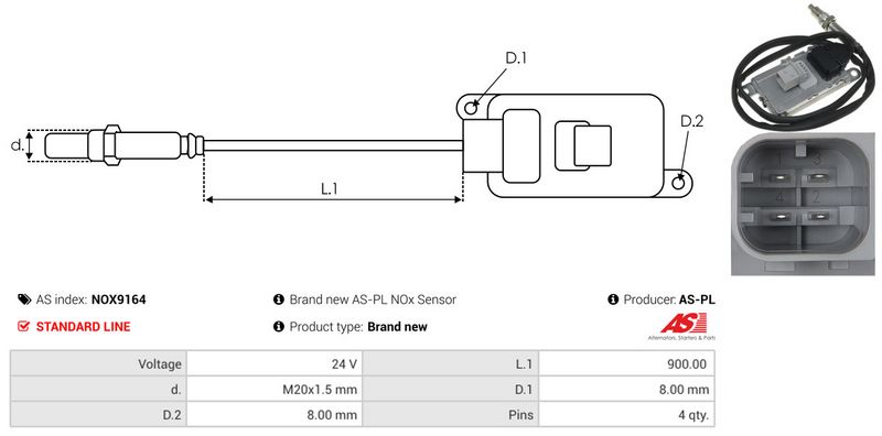 AS-PL NOX9164 NOx Sensor, urea injection