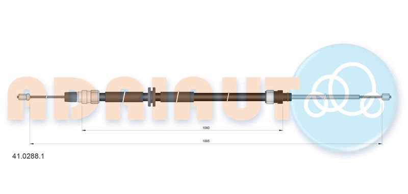 Тросовий привод, стоянкове гальмо, Adriauto 41.0288.1