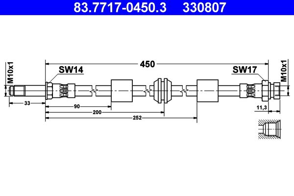 Furtun frana 83.7717-0450.3 ATE
