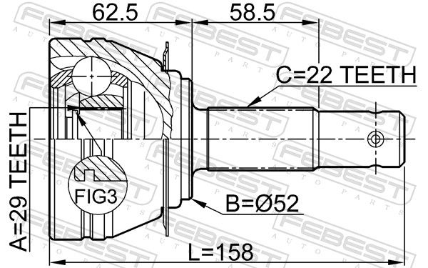 FEBEST 1110-006 Joint Kit, drive shaft