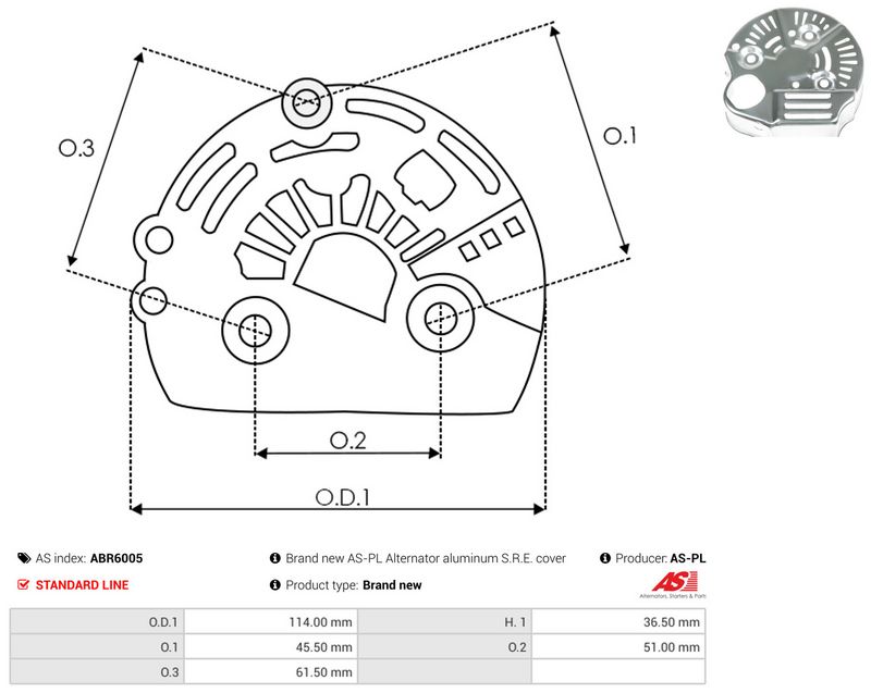 AS-PL ABR6005 Protective Cap, alternator
